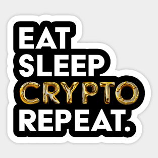 Eat-Sleep-Crypto-GOLD Sticker